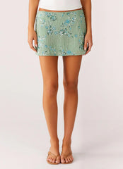Adored By You Mini Skirt Mint