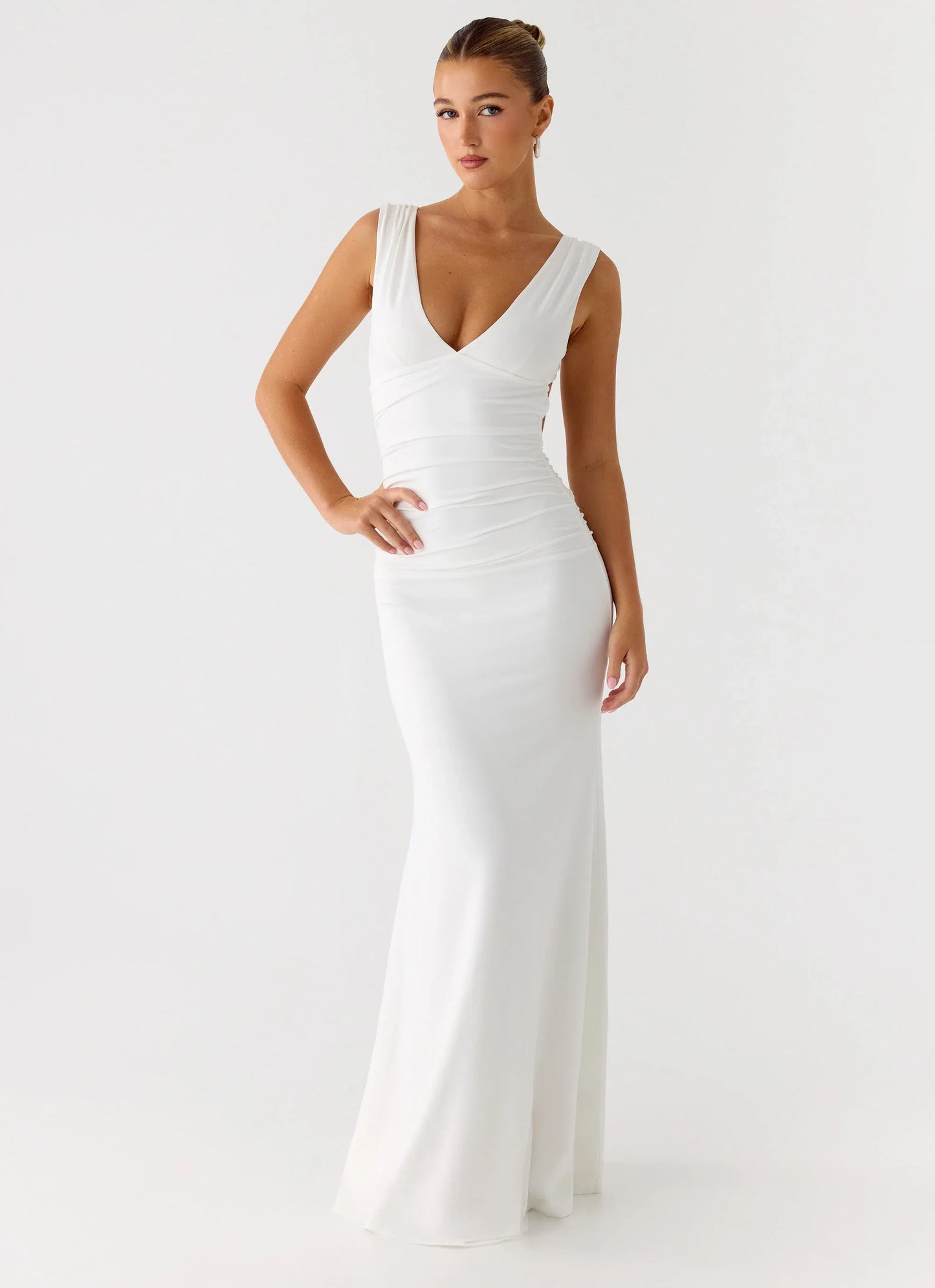 Cherry Sky Maxi Dress White