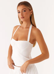 Cheryl Bustier Halter Top White