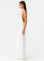 Cheyenne Halter Neck Maxi Dress Ivory