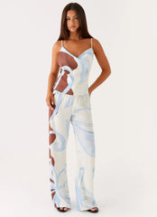 Deacon Low Rise Pants Bloom Wave Print