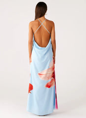 Chloe Maxi Dress Turquoise Bloom