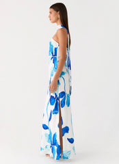 Ashelle Chiffon Maxi Dress Cerulean Bloom