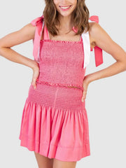 Hazel Blues® |  Smocked Tie Shoulder Cami and Shorts Set