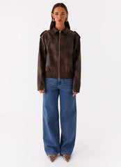 Chicago Bomber Jacket Chocolate
