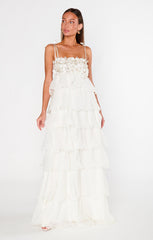 Gabriella Maxi Dress ~ White Enchanted Embellishment
