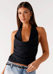 Charli Cowl Top Black