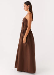 Cerys Maxi Dress Chocolate