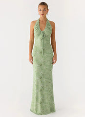 Ask You Twice Maxi Dress Blurred Lime