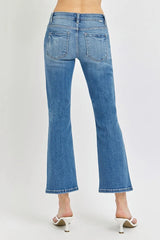 Hazel Blues® | RISEN Low Rise Crop Flare Jeans