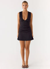 Cherry Sky Mini Dress Black