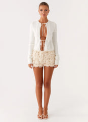 Candy Sequin Mini Shorts White