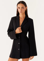 Albi Fitted Blazer Mini Dress Black