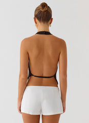 Altego Layered Backless Top Cool Chocolate