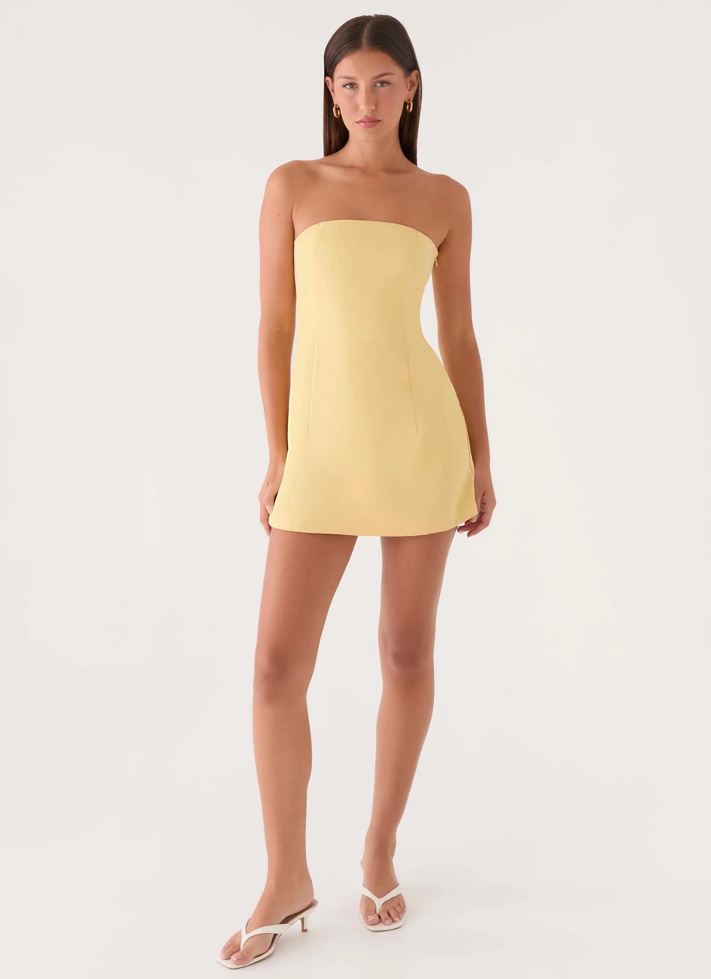 Della Strapless Mini Dress Yellow