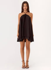 Alicelle Halter Mini Dress Chocolate