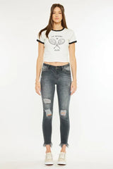 Hazel Blues® |  Kancan High Rise Distressed Ankle Skinny Jeans