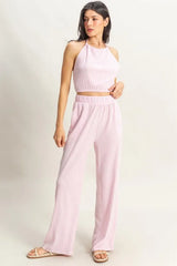 Hazel Blues® |  HYFVE Striped Halter Neck Top and Pants Set