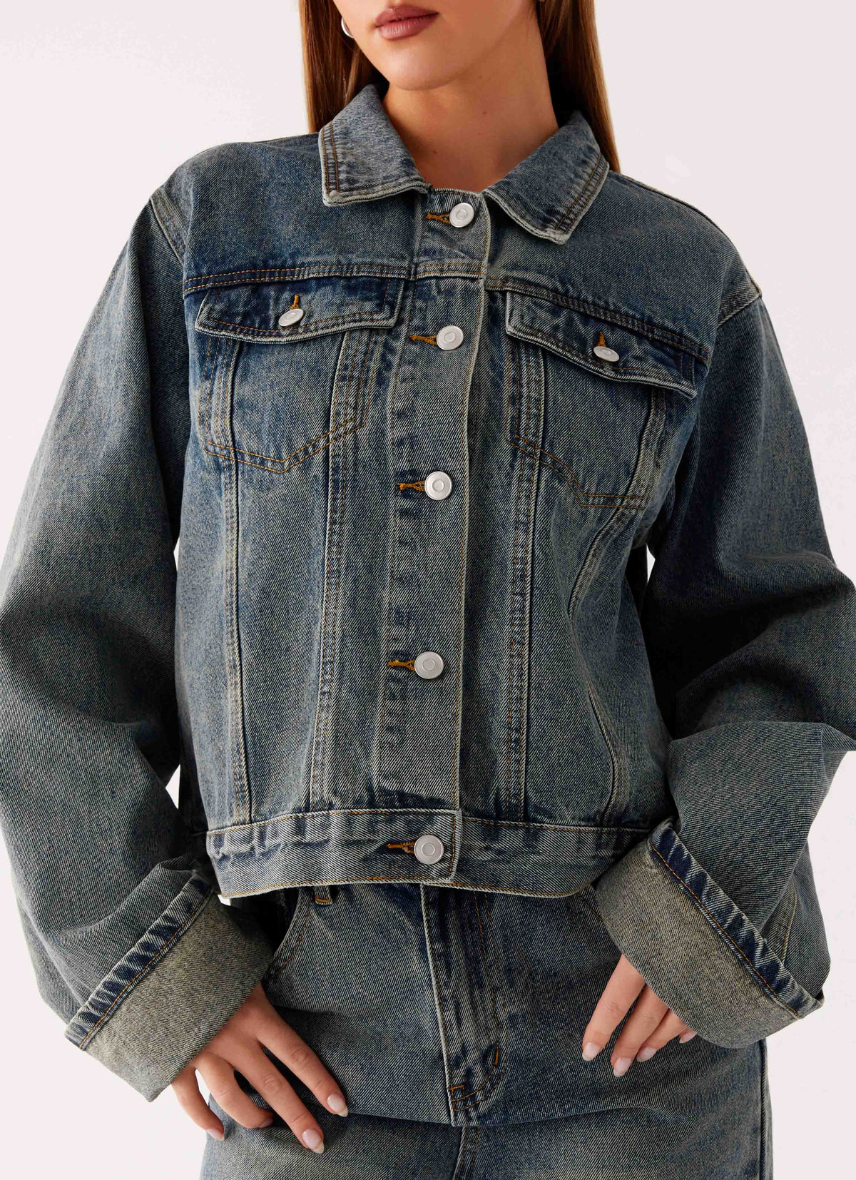 Back Again Oversized Denim Jacket Dirty Wash