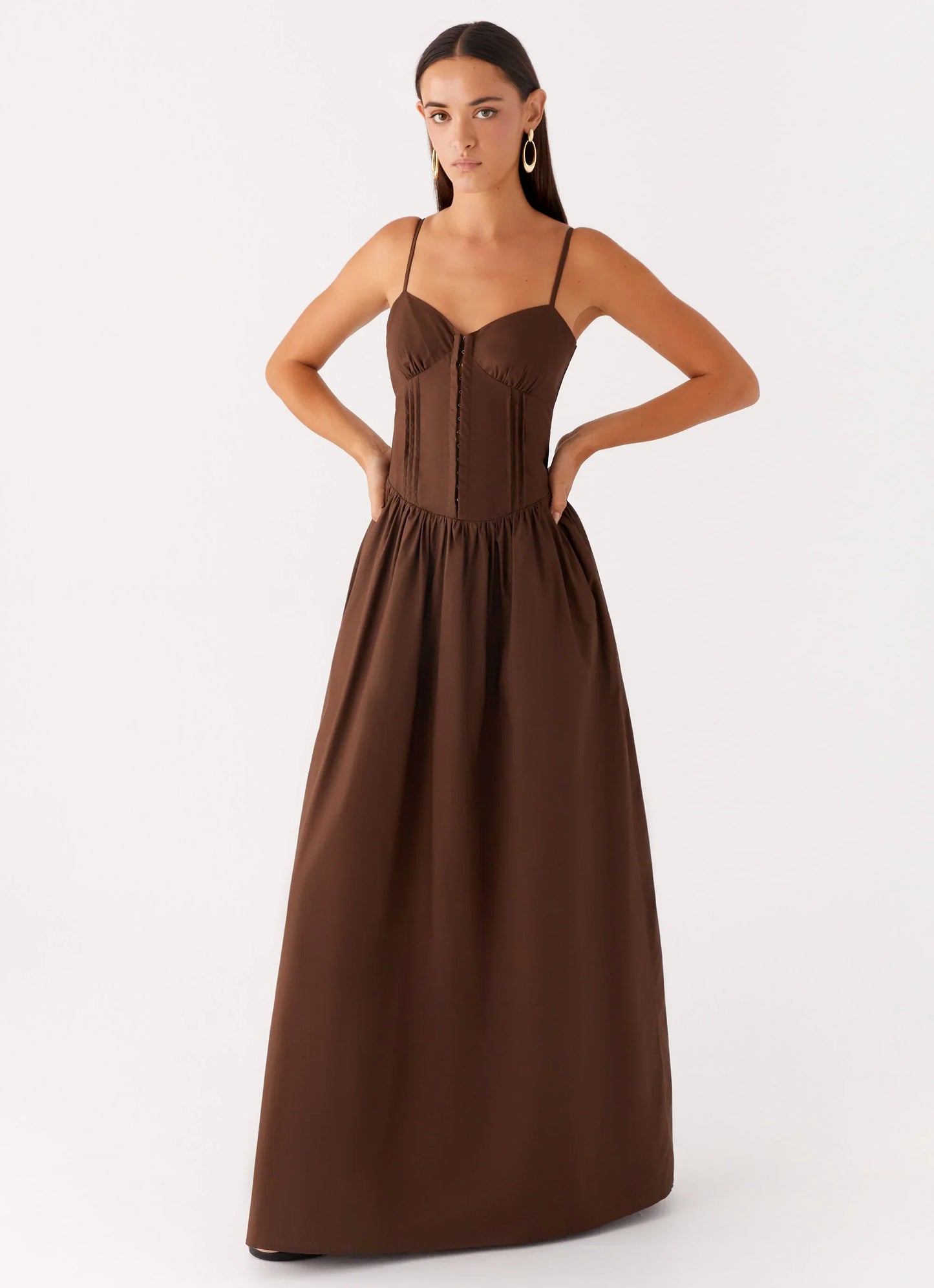 Cerys Maxi Dress Chocolate