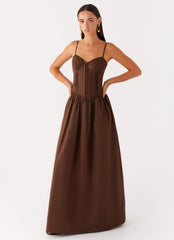 Cerys Maxi Dress Chocolate