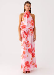 Diablo Backless Maxi Dress Blushing Blossom