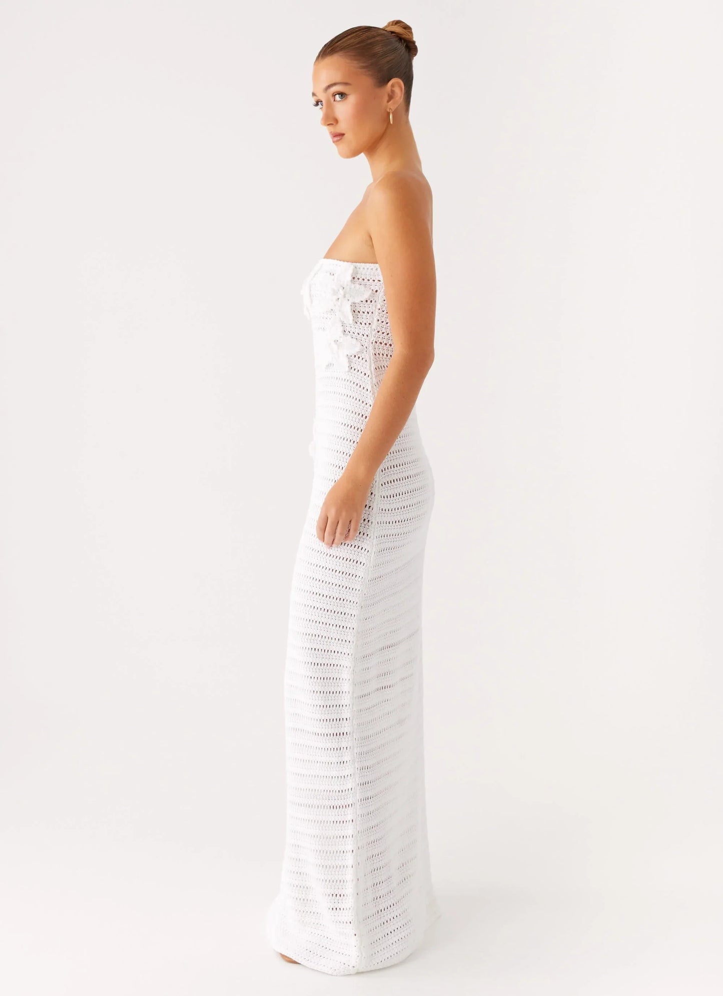 Diaz Crochet Maxi Dress White