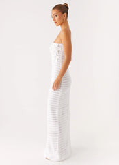 Diaz Crochet Maxi Dress White