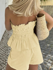 Hazel Blues® |  Smocked Tube Top and Shorts Set