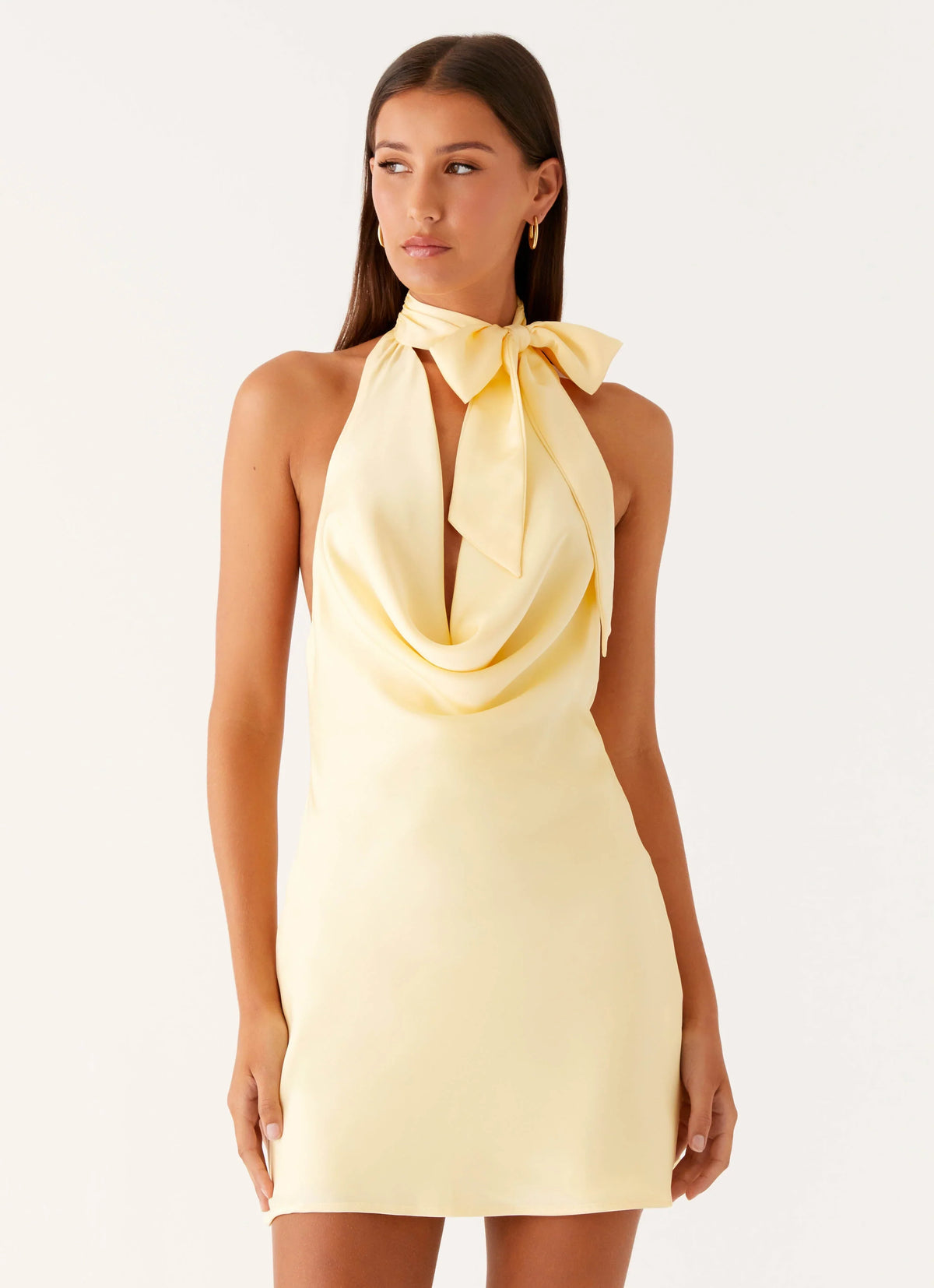 Cory Cowl Scarf Mini Dress Sunny Yellow