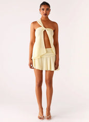 Delight Me Low Rise Mini Skirt Yellow