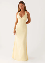 Desi Halterneck Maxi Dress Yellow