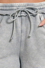 Hazel Blues® |  Zenana Acid Wash Fleece Drawstring Shorts With Pockets