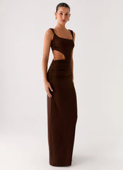 Balvin Cut Out Maxi Dress Cool Chocolate