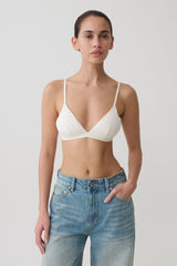 Kels Micro Triangle Bralette - White