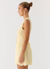 Burning Bright Mini Dress Butter Yellow