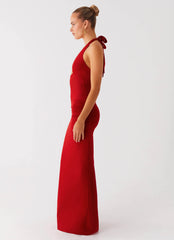 Billen Halter Maxi Dress Red