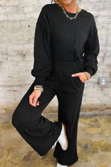 Hazel Blues® |  Round Neck Top and Pants Set