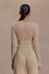 Brionee Silk Blend Knit Top - Sand