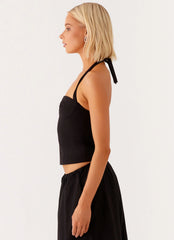 Cheryl Bustier Halter Top Black