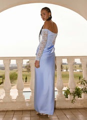 Burke Off Shoulder Maxi Dress Blue