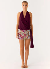 Bright Star Mini Skirt Floral Bead