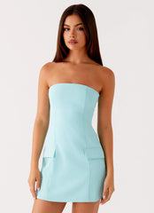 Allora Strapless Mini Dress Turquoise