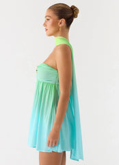 Calantha Scarf Mini Dress Sea Ombre