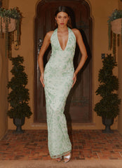Cydney Beaded Maxi Dress Sage
