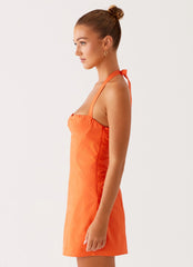 Contessa Halter Mini Dress Orange