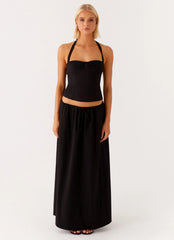Cheryl Bustier Halter Top Black