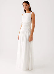 Carmel High Neck Maxi Dress White