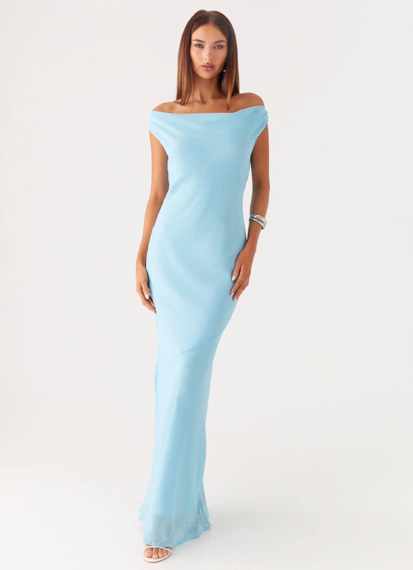 Brittany Chiffon Maxi Dress Turquoise