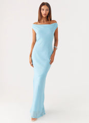 Brittany Chiffon Maxi Dress Turquoise